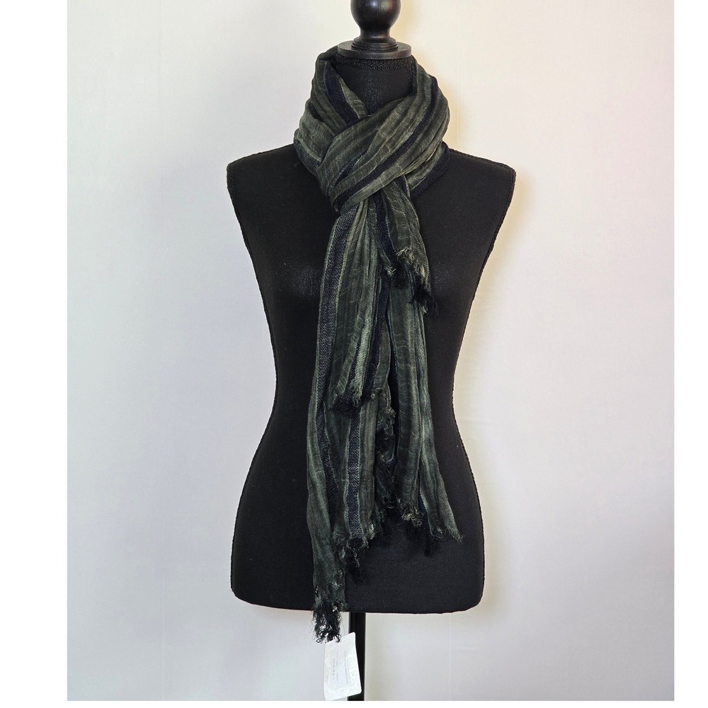 NWT Peruvian Connection Olive Vintage Wash Shawl Scarf bohemian lightweight